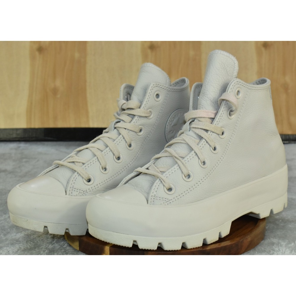 Converse CTAS Hi Lugged Women Shoes Sz 7 Platform Dessert Sand Leather Sneakers